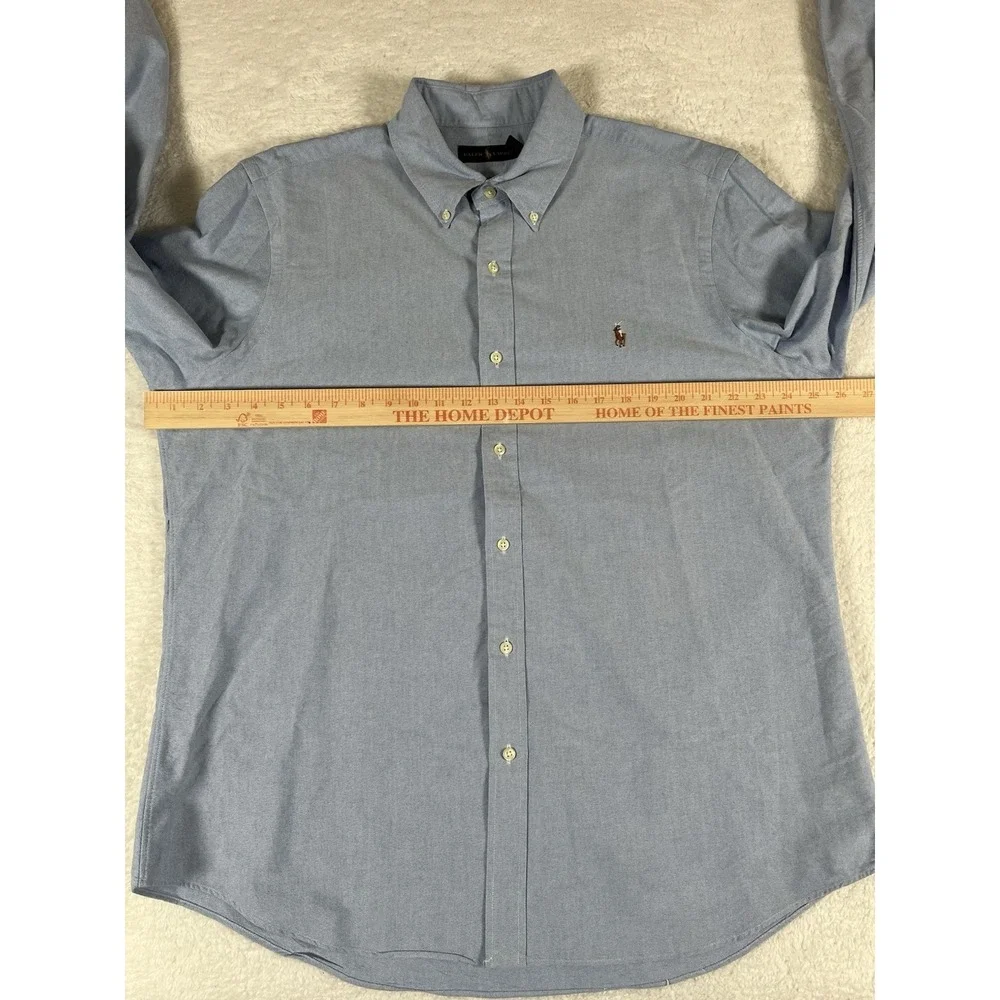 Polo Ralph Lauren Blue Oxford Cotton‎ L/S Btn Dwn Shirt W Flesh Pony Men's XL